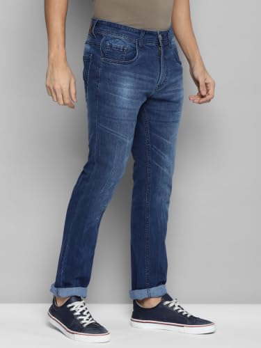 Image of Allen Cooper Slim Mid Rise Stretchable Denim Jeans for Men