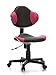 hjh OFFICE 670900 chaise de bureau enfant, chaise junior KIDDY GTI-2 gris/rose sans accoudoirs, hauteur réglable 40 - 55 cm, dossier ergonomique et assise galbée
