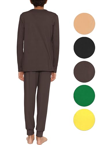 Image of STRETCH IS COMFORT Boys Thermal Set Long Sleeve Top with Jogger Pants | Crew Neck or Hoodie | Thermal Underwear For Kids Set