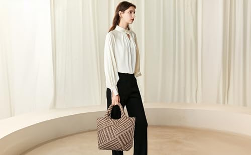 Image of Vegan Leather Purses for Women, Handmade Purses and Handbags Summer Beach Travel Tote Shoulder Bag | WOVEN