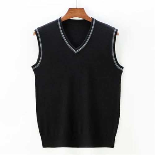 Men Sleeveless Sweater Vest V Neck Business Casual Fall Pullover Knit Waistcoat Layering3