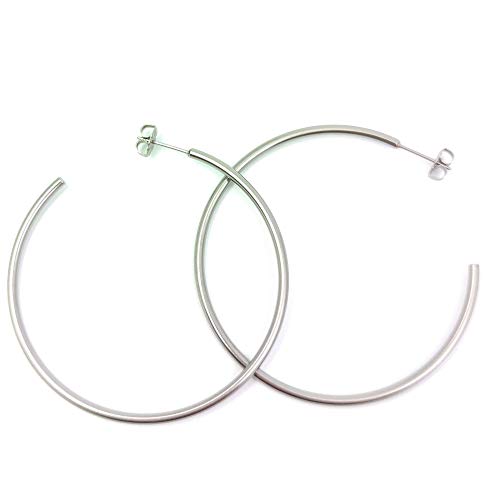 Große Titan Creolen Ohrringe. - Allergiefrei - Handgeferticht - 5 Farben - TT704