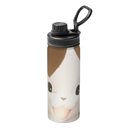 こねこのチー (4) 魔法瓶 水筒 スポーツボトル ステンレスボトル 真空断熱ボトル マグボトル 530ml 直飲み 広口 大容量 2重構造 ハンドル付 スクリュー 持ち運び 軽量 おしゃれ 在宅 通勤 通学 トラベル オフィス 大人 子供 プレゼント