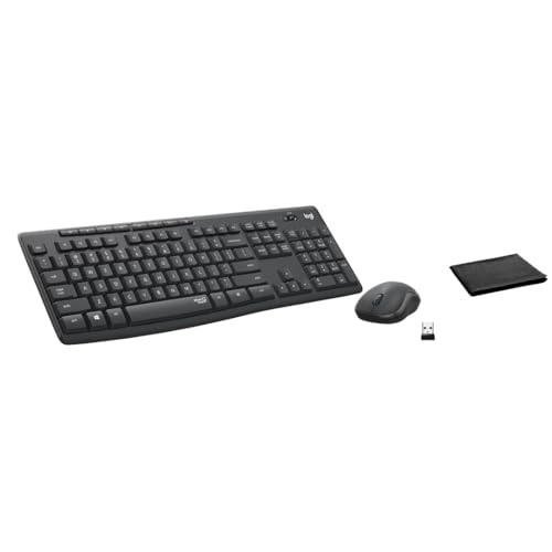Logitech MK295 Wireless Keyboard and Mouse Combo – SilentTouch Quiet Keys, Full