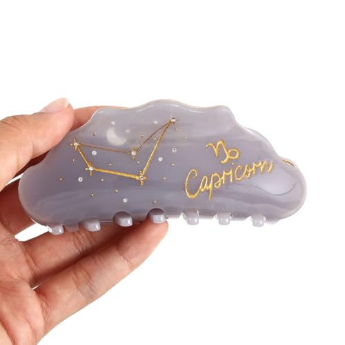 Capricornus Acetate Hair Claw, Marble Pattern Personalized Acetate Hair Clip for Women Gift 1 Piece