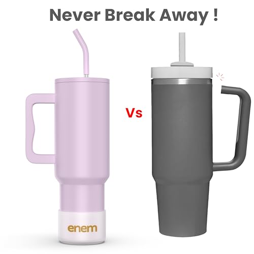 Image of enem Tumbler, Lavender Dream, Tumbler with Metal Straw, Sipper, with Lid Leak Proof, 1 Metal Ice Cube, 1 Copper Spring (Tamba), Base Protector (Black /White), Mug Travel, 1.2L