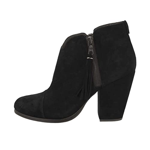 XYD Women Chic Double Side Zipper Closed Round Toe V Cut Ankle Boots High Block Chunky Heel Short Bootie Winter Basic Dressy Shoes2