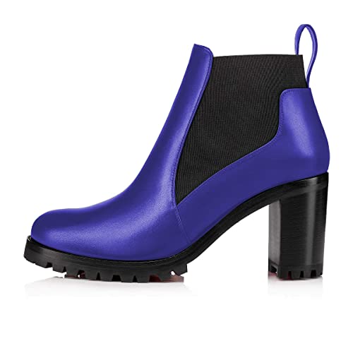 YDN Women Combat Chelsea Chunky Heel Ankle Boots Slip Resistant Motorcycle Pumps Fall Winter Shoes Size 4-15 US2