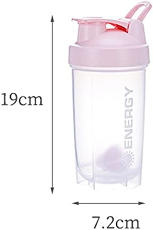pengyus 500ml Gym Shaker Bottle BPA Free Protein Mixer Water Cup for Fitness Pink Red