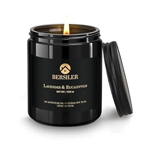 Scented Candles for Men, Lavender Eucalyptus Candles, Scented Candles for Home, Masculine Black Candles Gift for Men, Stress Relief Gift for Men Birthday Christmas