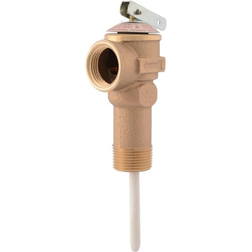 Cash Acme 3/4 Inch NCLX-5L Temperature and Pressure Relief Valve, Push to Connect Brass Plumbing Fittings, Copper, CPVC Pipe, 150 PSI, 18821-0150