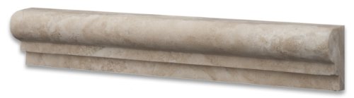 Durango Cream Travertine Honed 2 X 12 Og-1 Chair Rail Molding - Box Of 5 Pcs. #TOP2