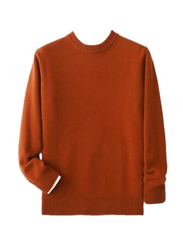 Men's Thickened Warm Sweater O Neck Casual Pullover Solid Merino Wool Soft Warm Knitwear Bottom Top