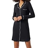Schiesser Damen Sleepshirt 90cm Nachthemd, schwarz, 42