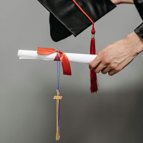 12 Borlas de Graduación 2026 Operitacx Azul y Dorado para Gorro con Dije 8