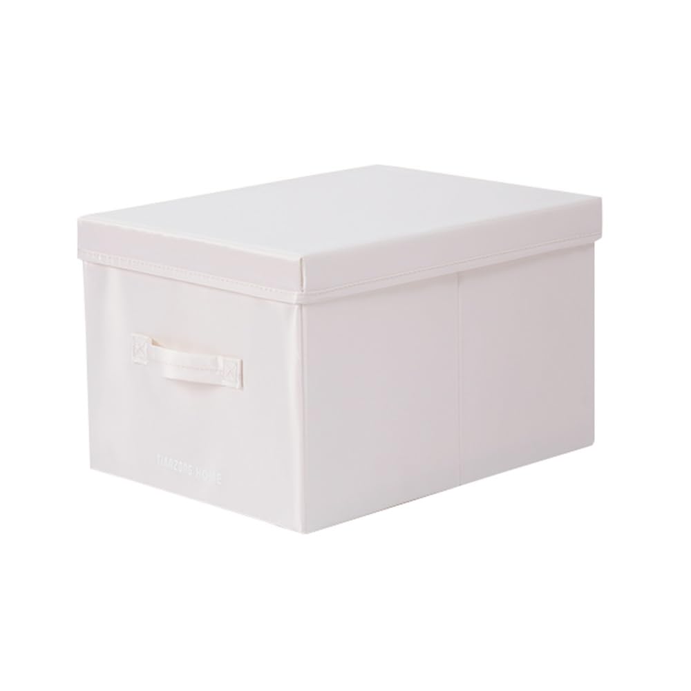 ETRGFTHU Clothes Storage Box Household Foldable Large-capacity Design Sundries Storage Under(Beige,35cm*28cm*18cm)