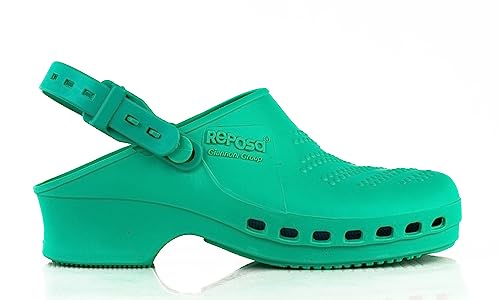 REPOSA Complete - Zoccoli Sanitari Donna e Uomo in Gomma SEBS Senza Lattice, Ciabatte Sanitarie Anatomiche con Laccetto Regolabile, Scarpe Sanitarie Infermieri Sterilizzabili, Antishock e Traspiranti