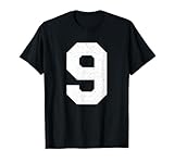 maglia numero 9 athletic varsity sports, 9° compleanno maglietta