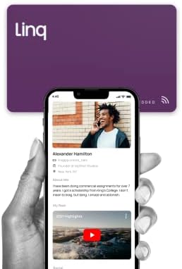 Linq Digital Business Card - Smart NFC Contact and Networking Card (Purple)