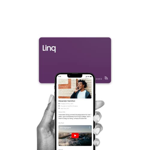 Linq Digital Business Card - Smart Nfc Contact And Networking Card (Purple) #TOP16