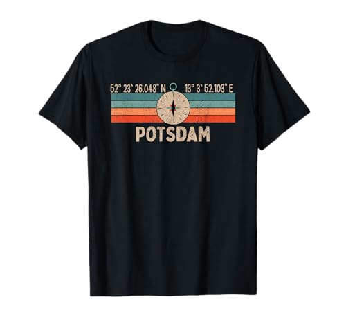 Vintage Potsdam Compass Retro Home Town T-Shirt