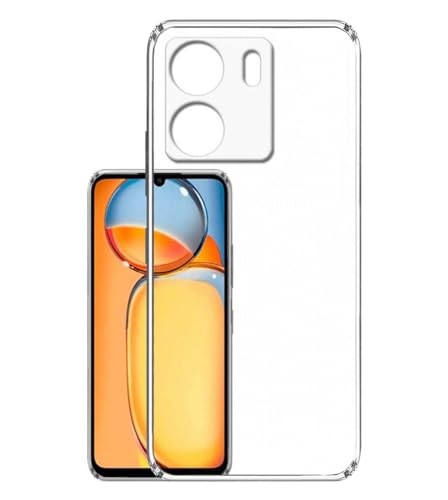 Image of COVERBLACK Rubber Silicone Back Cover for Poco C65 - Transparent