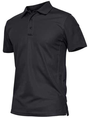 Tacvasen Men's Polo Shirts For Men With Pockets Quick Dry Hiking Airsoft Short Sleeve Polo Shirt Top, Us M #TOP17