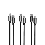 UGREN 3 Pack USB C to USB C Cable,Type C Fast Charging Cable,C to C Charger Cord for iPhone 16 Charger USB c,15 Pro Max, iPad Pro/Air, MacBook Pro/Air and More (USB C Cable deep Black)
