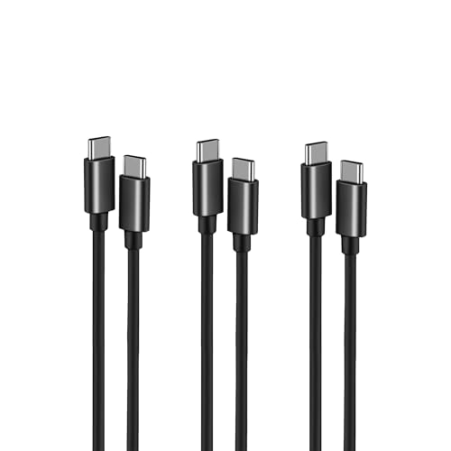 UGREN 3 Pack USB C to USB C Cable,Type C Fast Charging Cable,C to C Charger Cord for iPhone 16 Charger USB c,15 Pro Max, iPad Pro/Air, MacBook Pro/Air and More (USB C Cable deep Black)