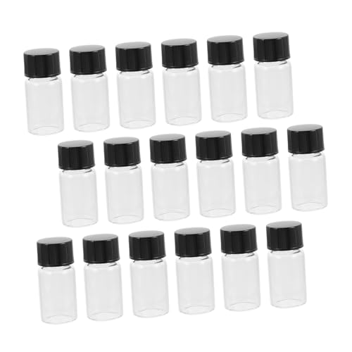 Flacons d'échantillons en verre transparent 20 ml contenant cosmétique à vis