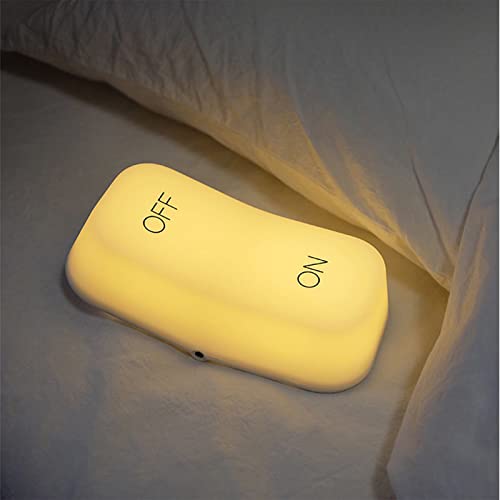 MEEYI luz de nocturna LED ON/OFF Luz de conmutación lámpara cómoda de la cabecera luz quitamiedos infantil para niños para escalera, dormitorio 【clase de eficiencia energética A+++】 ON/OFF-Amarillo Cover