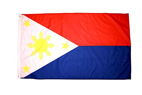 3x5 Ft Philippines Flag with Two Brass Grommets Double Stitched Edges and 100% Polyester Fabric