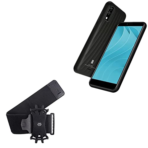 BoxWave Holster Compatible with BLU C5 Max - ActiveStretch Sport Armband, Adjustable Armband for Workout and Running - Jet Black