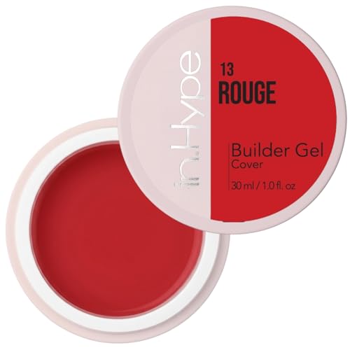 IN.HYPE UV/LED Professional Hard/Builder Gel for Nail Extension/Strengthening/Overlays File Off (Rouge)