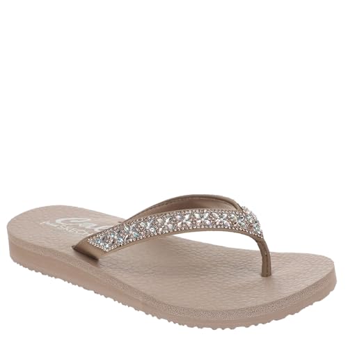 Tongs Skechers Cali Meditation élégantes finitions strass femme