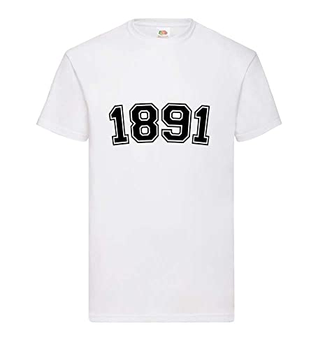 T-shirt pour homme Blanc XXXL 1891 en coton classique ajusté