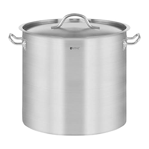 Royal Catering Pentola Per Induzione Pentola Acciaio Inox RCST-25E3 (Acciaio Inox, 25 L, Fondo 4,8 mm)