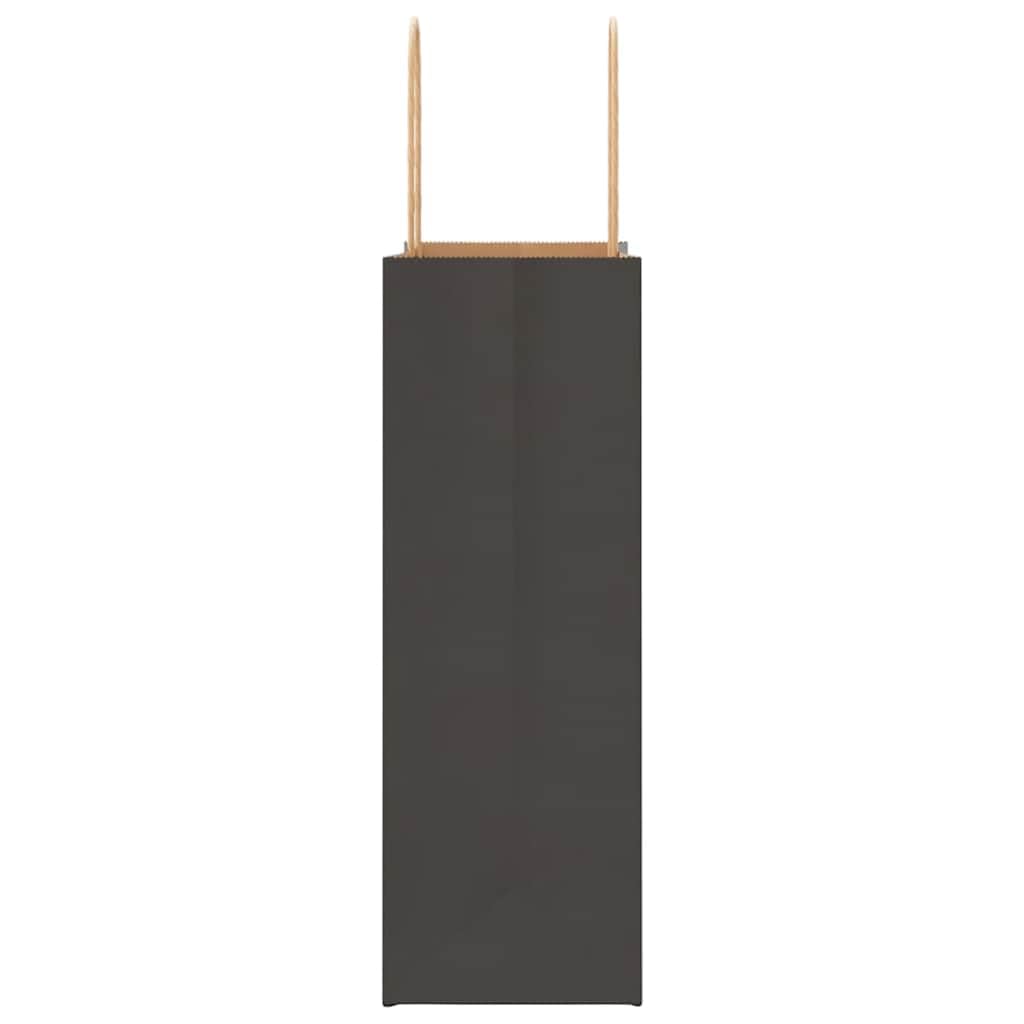 vidaXL Bolsas de Papel con Asas 250 uds Negra 21x11x31 cm