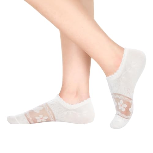 Image of Benefeet Sox Sheer No Show Socks for Women Girls Lace Mesh Low Cut Liner Socks Ultra Thin Nylon Invisible No See Footies Sock
