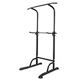 Power Tower, Dip Station, inklusive Klimmzugstange/Squat-Rack/Liegestützplattform, multifunktionaler Kraftturm bis 149kg, Krafttraining 168,91-210,06 cm individuell verstellbar