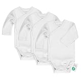 LaLoona Wickelbody Langarm 3er Pack - Baby Body Set aus Baumwolle...
