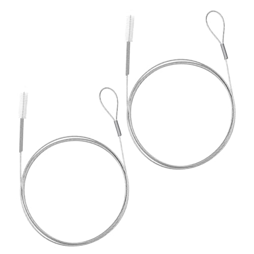 JIYIN 2 Pack Long Tube Cleaning Brushes, 61 Inches Flexible Extra Long Pipe Cleaner Stainless Steel and Nylon Bristles Drain Cleaning Brushes for Home Kitchen Refrigerator AC Drain Line Kegerator Line