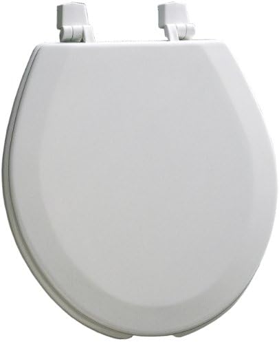 Free Shipping! Mayfair Round Enameled Wood Toilet Seat in White with Easy Clean Hinge