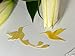x15 Shiny golden Birds Edible Wafer Paper Decorations for Desserts, Anniversery, Birthday, Wedding, Baby Shower, Engagements, Mothers Day. (Shiny Gold)