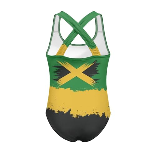 Image of WELLFLYHOM Girls Bathing Suits Size 5-14 One Piece Cross Back Swimsuit Sleeveless Full Coverage Swimwear for Beach Swimming