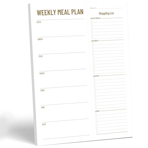 Weekly Meal Planner - Undated Magnetic Notepads with Grocery List,