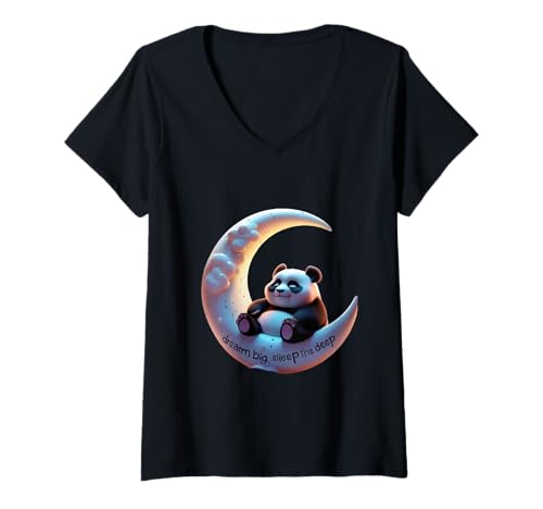 Mujer Camiseta Dream Big, Sleep Deep, Divertida, Unisex, para Hombre y Mujer Camiseta Cuello V