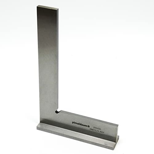 PIMALDAUM Escuadra de tope 90° DIN 875/0 – Acero inoxidable 4Cr13 – Escuadra de precisión con tope – Clase de precisión 0 – Varias medidas disponibles (200 * 130 mm)