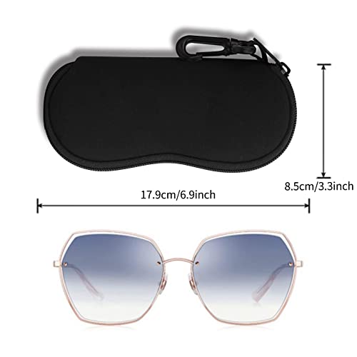 Hion Sunglasses Soft Case Ultra Light Neoprene Zipper Eyeglass Case With Belt Clip — view 2