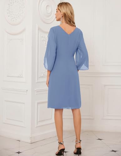Image of GRACE KARIN Womens Formal Wedding Guest Dress 2026 Chiffon Cocktail Dress Mother of the Bride Dresses Midi Fashion Clothing